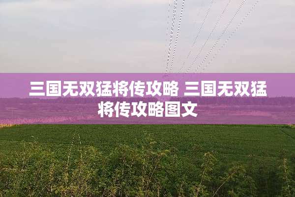 三国无双猛将传攻略 三国无双猛将传攻略图文