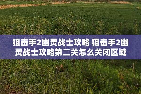 **手2幽灵战士攻略 **手2幽灵战士攻略第二关怎么关闭区域三的防御