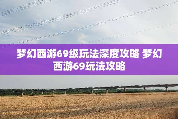 梦幻西游69级玩法深度攻略 梦幻西游69玩法攻略