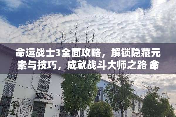 命运战士3全面攻略，解锁隐藏元素与技巧，成就战斗大师之路 命运战士3攻略