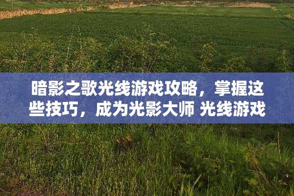 暗影之歌光线游戏攻略，掌握这些技巧，成为光影大师 光线游戏攻略