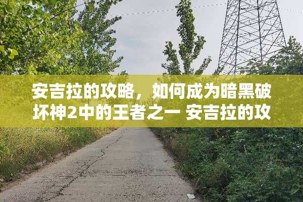 安吉拉的攻略，如何成为暗黑破坏神2中的王者之一 安吉拉的攻略