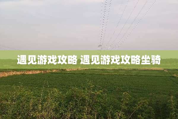 遇见游戏攻略 遇见游戏攻略坐骑