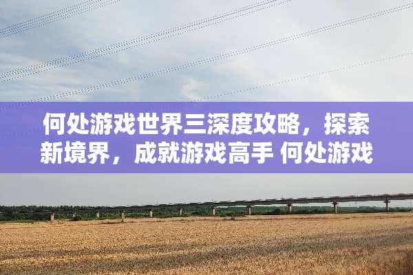 何处游戏世界三深度攻略，探索新境界，成就游戏高手 何处游戏世界三攻略