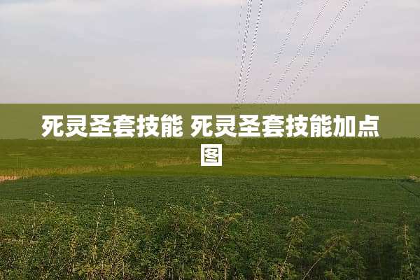 死灵圣套技能 死灵圣套技能加点图