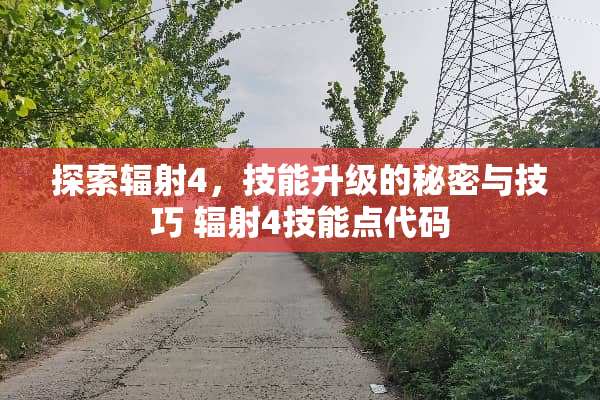探索辐射4，技能升级的秘密与技巧 辐射4技能点代码