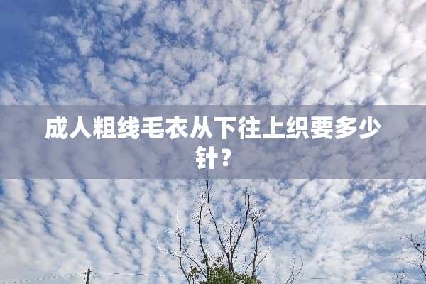 **粗线毛衣从下往上织要多少针？