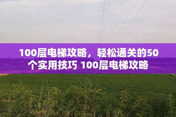 100层电梯攻略，轻松通关的50个实用技巧 100层电梯攻略