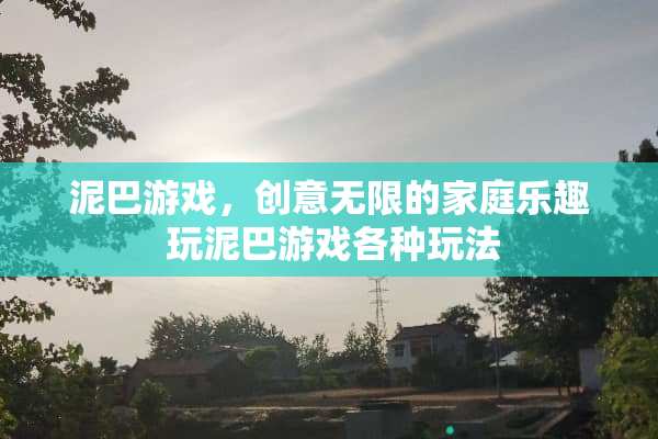 泥巴游戏，创意无限的家庭乐趣 玩泥巴游戏各种玩法