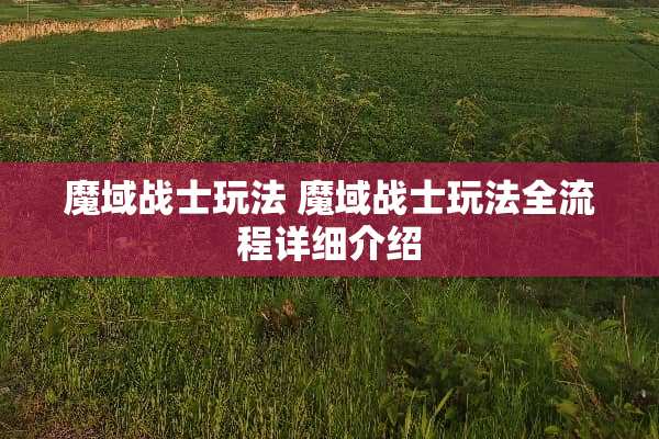 魔域战士玩法 魔域战士玩法全流程详细介绍
