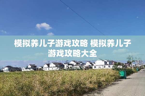 模拟养儿子游戏攻略 模拟养儿子游戏攻略大全