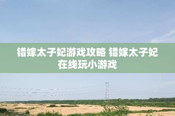 错嫁太子妃游戏攻略 错嫁太子妃在线玩小游戏