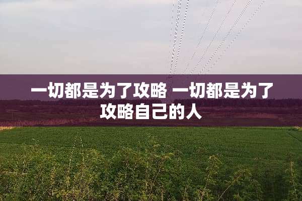 一切都是为了攻略 一切都是为了攻略自己的人