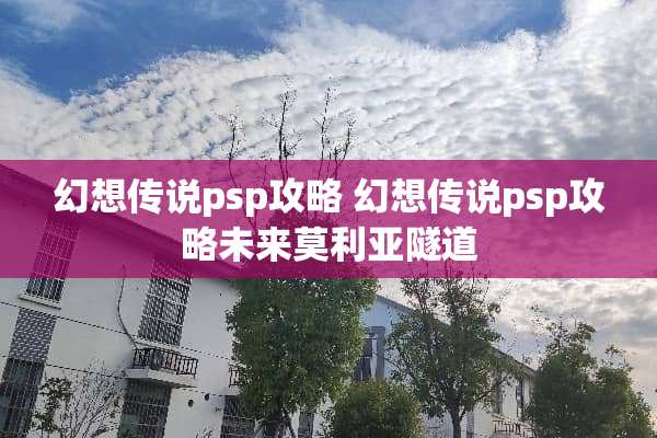 幻想传说psp攻略 幻想传说psp攻略未来莫利亚隧道