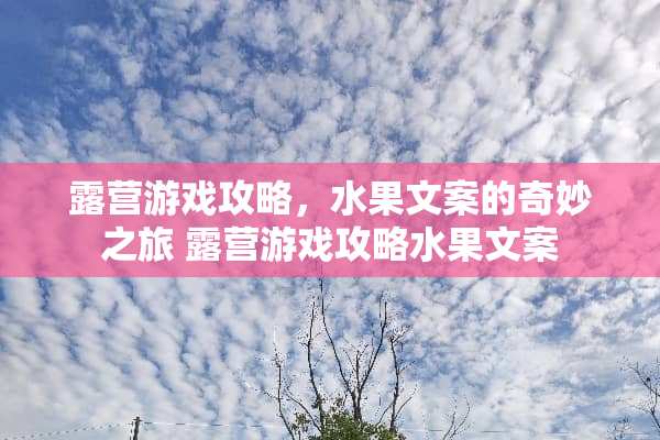 露营游戏攻略，水果文案的奇妙之旅 露营游戏攻略水果文案