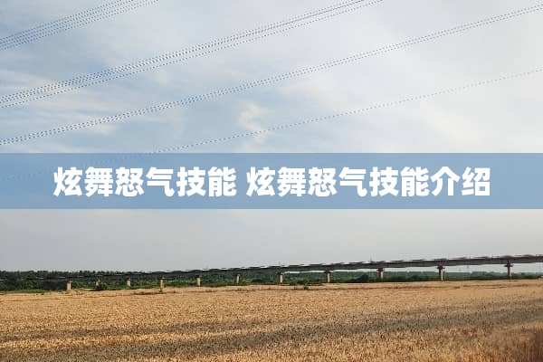 炫舞怒气技能 炫舞怒气技能介绍