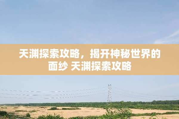 天渊探索攻略，揭开神秘世界的面纱 天渊探索攻略