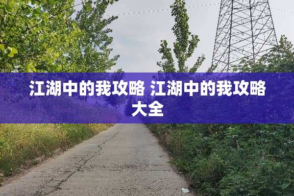 江湖中的我攻略 江湖中的我攻略大全