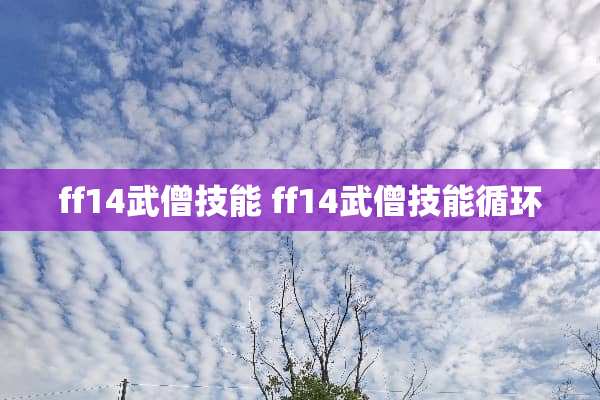 ff14武僧技能 ff14武僧技能循环