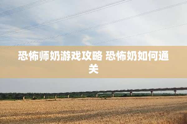 恐怖师奶游戏攻略 恐怖奶如何通关