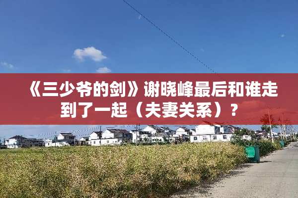 《三少爷的剑》谢晓峰最后和谁走到了一起（夫妻关系）？