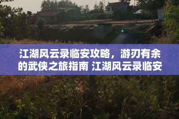 江湖风云录临安攻略，游刃有余的武侠之旅指南 江湖风云录临安攻略