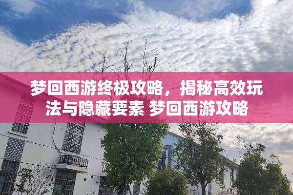 梦回西游终极攻略，揭秘高效玩法与隐藏要素 梦回西游攻略