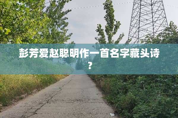 彭芳爱赵聪明作一首名字藏头诗？