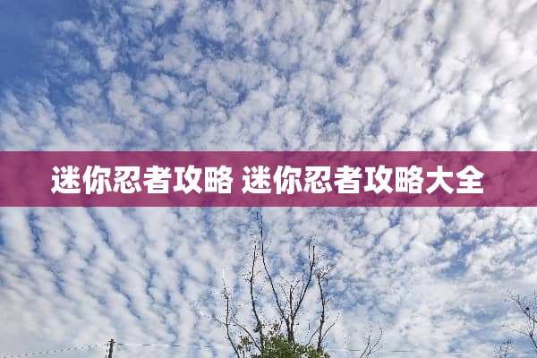 迷你忍者攻略 迷你忍者攻略大全