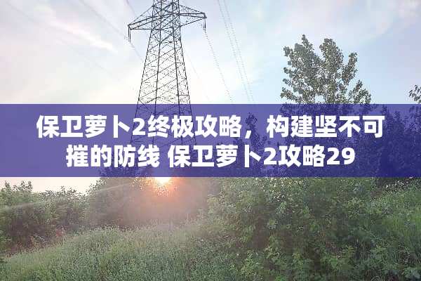 保卫萝卜2终极攻略，构建坚不可摧的防线 保卫萝卜2攻略29