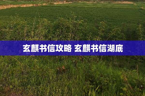 玄麒书信攻略 玄麒书信湖底