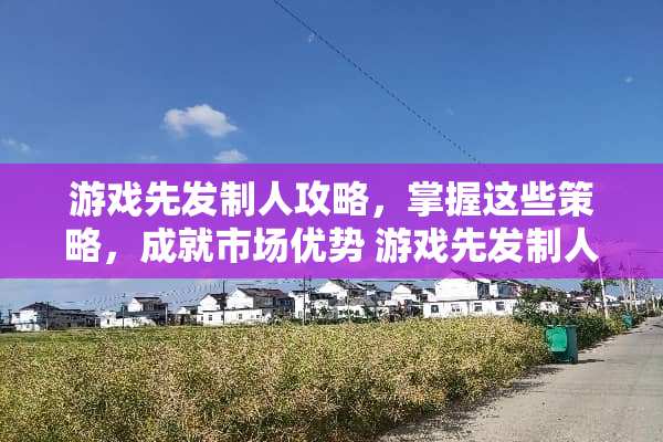 游戏先发制人攻略，掌握这些策略，成就市场优势 游戏先发制人攻略