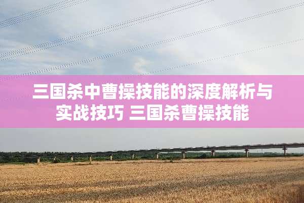 三国杀中曹操技能的深度解析与实战技巧 三国杀曹操技能