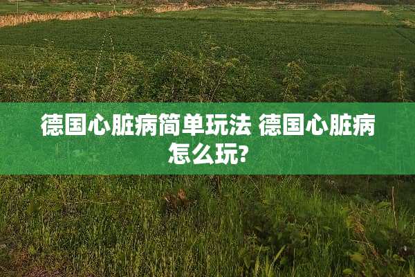 德国心脏病简单玩法 德国心脏病怎么玩?
