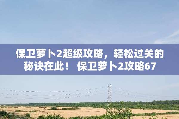 保卫萝卜2超级攻略，轻松过关的秘诀在此！ 保卫萝卜2攻略67