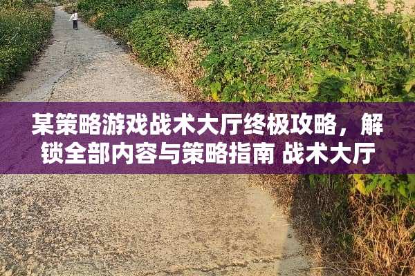 某策略游戏战术大厅终极攻略，解锁全部内容与策略指南 战术大厅攻略