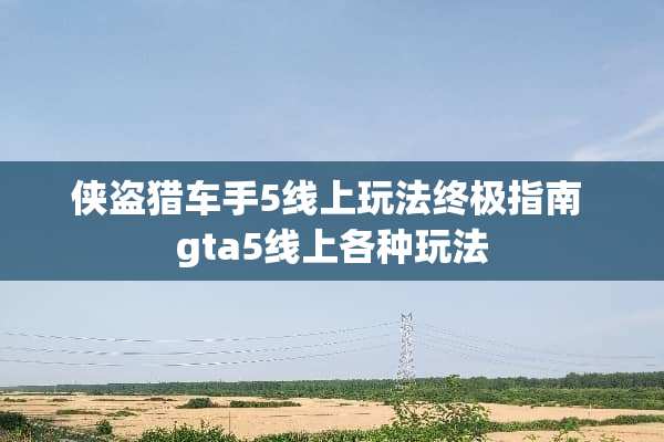 侠盗猎车手5线上玩法终极指南 gta5线上各种玩法