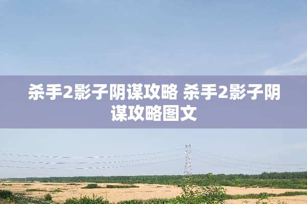**2影子*谋攻略 **2影子*谋攻略图文