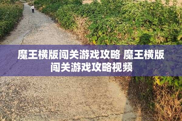 魔王横版闯关游戏攻略 魔王横版闯关游戏攻略视频