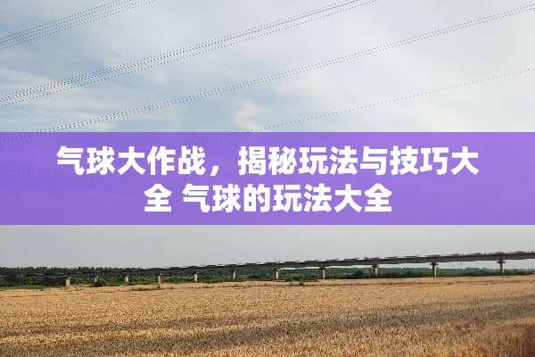气球大作战，揭秘玩法与技巧大全 气球的玩法大全