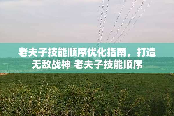 老夫子技能顺序优化指南，打造无敌战神 老夫子技能顺序