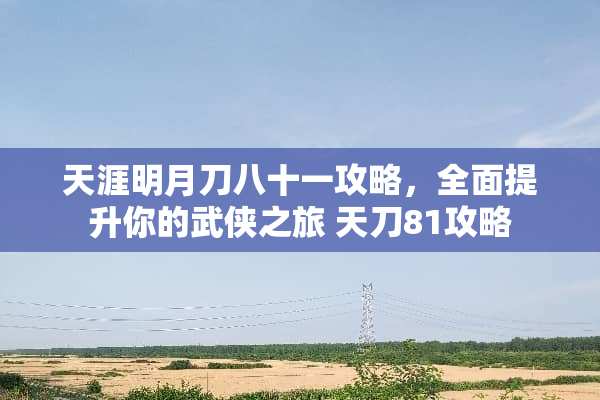 天涯明月刀八十一攻略，全面提升你的武侠之旅 天刀81攻略