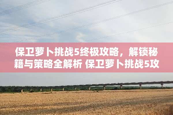 保卫萝卜挑战5终极攻略，解锁秘籍与策略全解析 保卫萝卜挑战5攻略