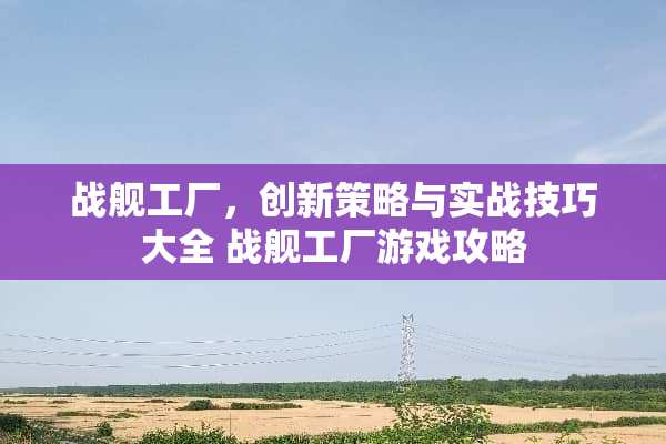 战舰工厂，创新策略与实战技巧大全 战舰工厂游戏攻略