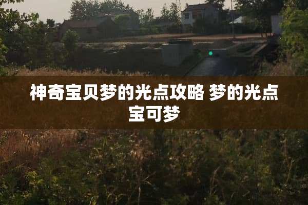 神奇宝贝梦的光点攻略 梦的光点宝可梦