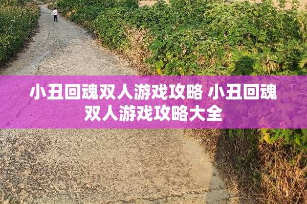 小丑回魂双人游戏攻略 小丑回魂双人游戏攻略大全