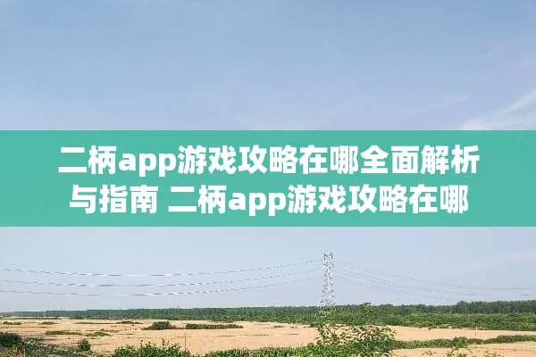 二柄app游戏攻略在哪全面解析与指南 二柄app游戏攻略在哪