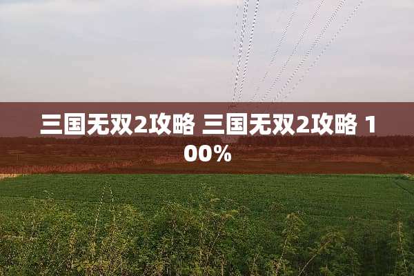 三国无双2攻略 三国无双2攻略 100%