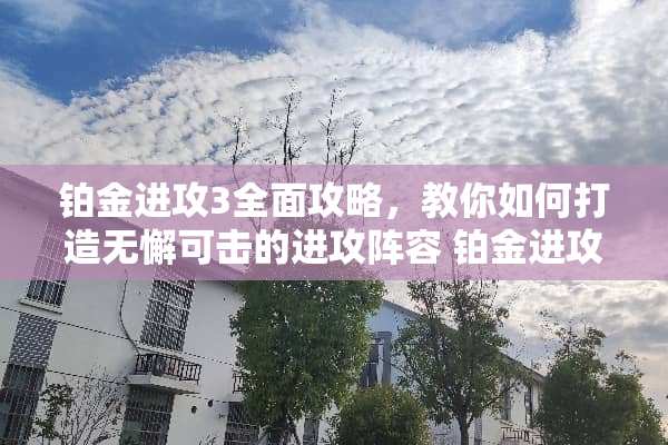 铂金进攻3全面攻略，教你如何打造无懈可击的进攻阵容 铂金进攻3攻略游戏