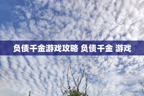 负债千金游戏攻略 负债千金 游戏